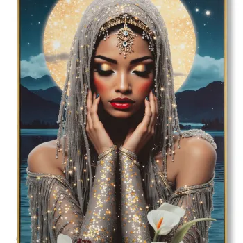 Tablou decorativ cu LED, Mauro Ferretti, Venus, 70x100 cm, lemn de pin/canvas, multicolor imagine