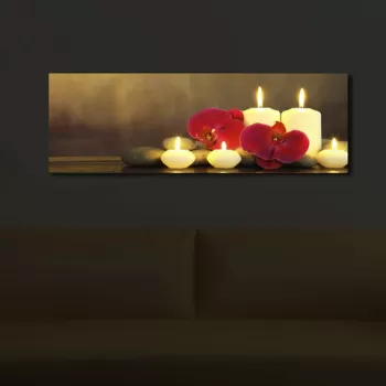 Tablou decorativ cu lumina LED, 3090?ACT-34, Canvas, 30 x 90 cm, Multicolor imagine