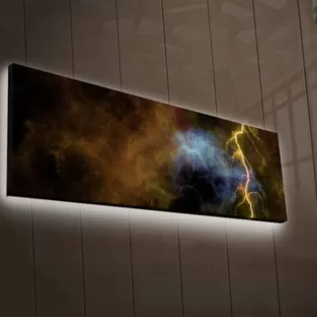 Tablou decorativ cu lumina LED, 3090?ACTD-53, Canvas, 30 x 90 cm, Multicolor imagine