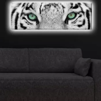 Tablou decorativ cu lumina LED, 3090DACT-19, Canvas, 30 x 90 cm, Multicolor imagine