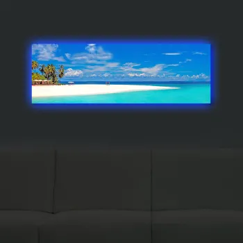 Tablou decorativ cu lumina LED, 3090DACT-30, 30 x 90 cm, Multicolor imagine