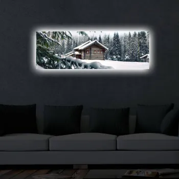 Tablou decorativ cu lumina LED, 3090DACT-34, 30 x 90 cm, Multicolor imagine