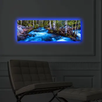 Tablou decorativ cu lumina LED, 3090DACT-38, 30 x 90 cm, Multicolor imagine
