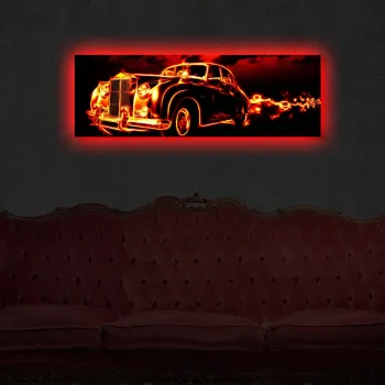 Tablou decorativ cu lumina LED, 3090DACT-43, 30 x 90 cm, Multicolor imagine