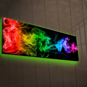 Tablou decorativ cu lumina LED, 3090DACT-67, 30 x 90 cm, Multicolor imagine