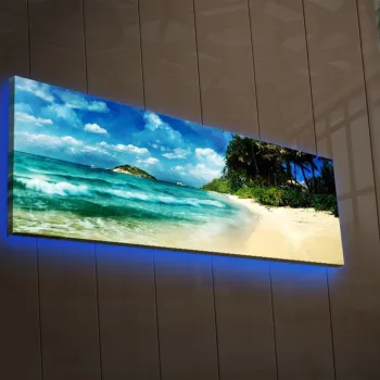 Tablou decorativ cu lumina LED, 3090DACT-69, 30 x 90 cm, Multicolor imagine