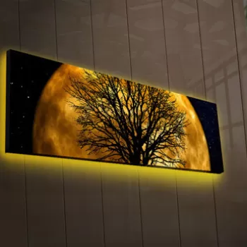 Tablou decorativ cu lumina LED, 3090DACT-71, Canvas, 30 x 90 cm, Multicolor imagine