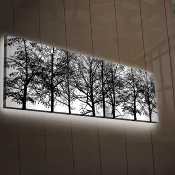 Tablou decorativ cu lumina LED, 3090DACT-72, 30 x 90 cm, Multicolor imagine