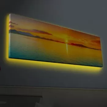 Tablou decorativ cu lumina LED, 3090HDACT-003, Canvas, 30 x 90 cm, Multicolor imagine