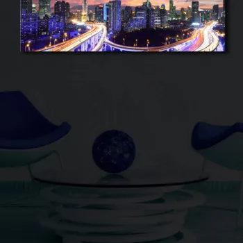 Tablou decorativ cu lumina LED, 3090IACT-25, 30 x 90 cm, Multicolor imagine