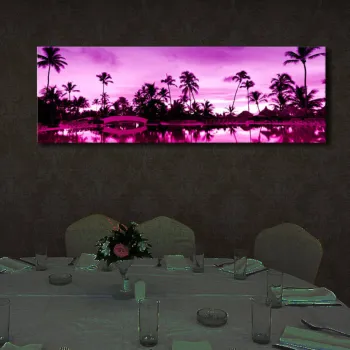 Tablou decorativ cu lumina LED, 3090IACT-6, 30 x 90 cm, Multicolor imagine