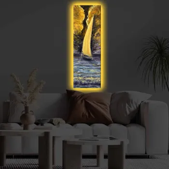Tablou decorativ cu lumina LED, 3090KTLGDACT, 30 x 90 cm, Multicolor imagine