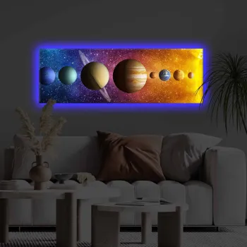 Tablou decorativ cu lumina LED, 3090KTLGDACT, 30 x 90 cm, Multicolor imagine