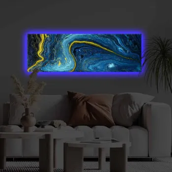 Tablou decorativ cu lumina LED, 3090KTLGDACT, 30 x 90 cm, Multicolor imagine