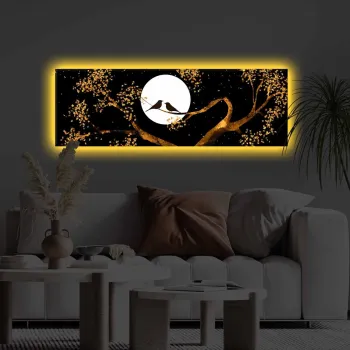 Tablou decorativ cu lumina LED, 3090KTLGDACT, 30 x 90 cm, Multicolor imagine