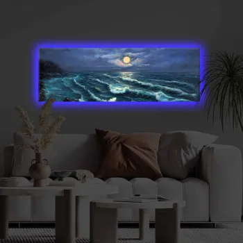 Tablou decorativ cu lumina LED, 3090KTLGDACT, 30 x 90 cm, Multicolor imagine
