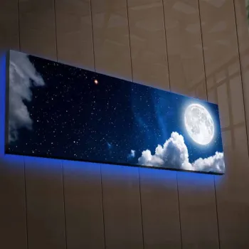 Tablou decorativ cu lumina LED, 3090NASA-008, 30 x 90 cm, Multicolor imagine