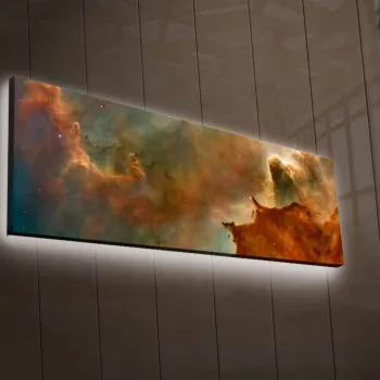 Tablou decorativ cu lumina LED, 3090NASA-011, 30 x 90 cm, Multicolor imagine