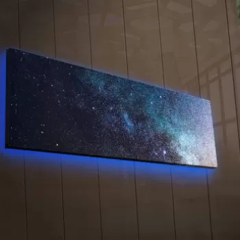 Tablou decorativ cu lumina LED, 3090NASA-012, Canvas, 30 x 90 cm, Multicolor imagine