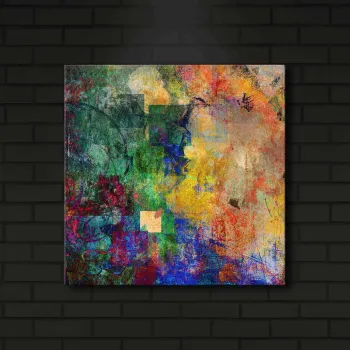 Tablou decorativ cu lumina LED, 4040IACT-1, Dimensiune: 40 x 40 cm, Multicolor imagine
