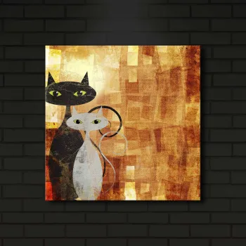 Tablou decorativ cu lumina LED, 4040IACT-17, Dimensiune: 40 x 40 cm, Multicolor imagine