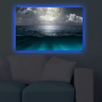 Tablou decorativ cu lumina LED, 4570DACT-31, Canvas, Dimensiune: 45 x 70 cm, Multicolor imagine