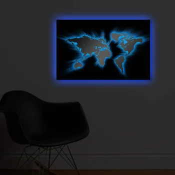 Tablou decorativ cu lumina LED, 4570DACT-35, Dimensiune: 45 x 70 cm, Multicolor imagine