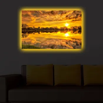 Tablou decorativ cu lumina LED, 4570DACT-38, Dimensiune: 45 x 70 cm, Multicolor imagine