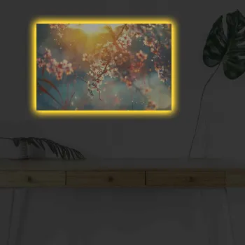 Tablou decorativ cu lumina LED, 4570DHDACT-167, PANZA DIN PIELE INTOARSA, Dimensiune: 45 x 70 cm, Multicolor imagine