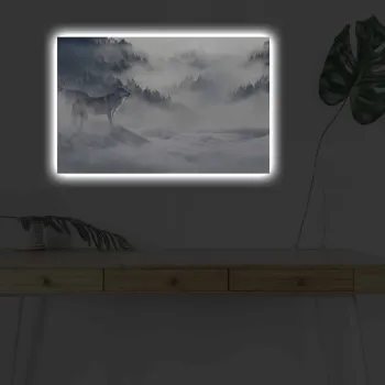 Tablou decorativ cu lumina LED, 4570DHDACT-179, Dimensiune: 45 x 70 cm, Multicolor imagine