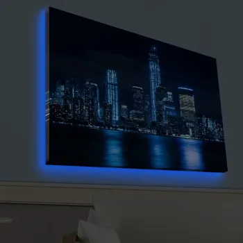Tablou decorativ cu lumina LED, 4570HDACT-095, Dimensiune: 45 x 70 cm, Multicolor imagine