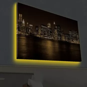 Tablou decorativ cu lumina LED, 4570HDACT-096, Canvas, Dimensiune: 45 x 70 cm, Multicolor imagine