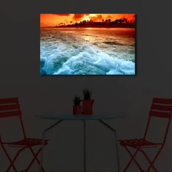 Tablou decorativ cu lumina LED, 4570IACT-45, Dimensiune: 45 x 70 cm, Multicolor imagine