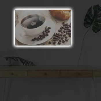 Tablou decorativ cu lumina LED, 4570KDACT-001, PANZA DIN PIELE INTOARSA, Dimensiune: 45 x 70 cm, Multicolor imagine