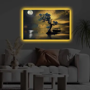 Tablou decorativ cu lumina LED, 4570KTLGDACT, Dimensiune: 45 x 70 cm, Multicolor imagine