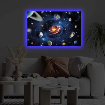 Tablou decorativ cu lumina LED, 4570KTLGDACT, Dimensiune: 45 x 70 cm, Multicolor imagine