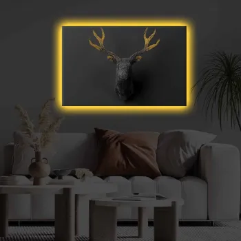 Tablou decorativ cu lumina LED, 4570KTLGDACT, Dimensiune: 45 x 70 cm, Multicolor imagine