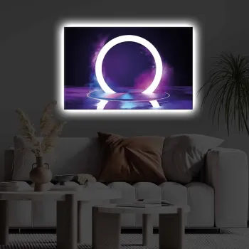 Tablou decorativ cu lumina LED, 4570KTLGDACT, PANZA DE POLIESTER, Dimensiune: 45 x 70 cm, Multicolor imagine