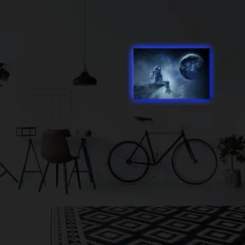Tablou decorativ cu lumina LED, ABD-007, Dimensiune: 45 x 70 cm, Multicolor imagine