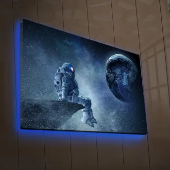 Tablou decorativ cu lumina LED, NASA-005, Dimensiune: 45 x 70 cm, Multicolor imagine