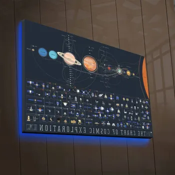 Tablou decorativ cu lumina LED, NASA-010, Dimensiune: 45 x 70 cm, Multicolor imagine
