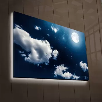 Tablou decorativ cu lumina LED, NASA-019, Canvas, Dimensiune: 45 x 70 cm, Multicolor imagine