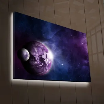 Tablou decorativ cu lumina LED, NASA-020, Dimensiune: 45 x 70 cm, Multicolor imagine