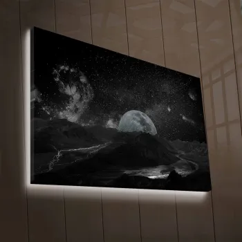 Tablou decorativ cu lumina LED, NASA-026, Dimensiune: 45 x 70 cm, Multicolor imagine