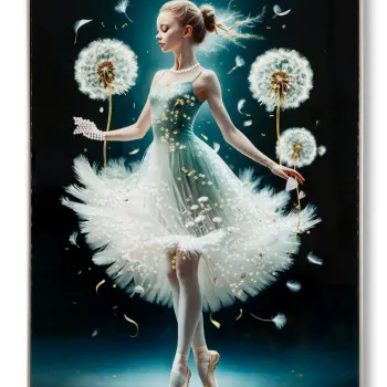 Tablou decorativ Dancing -A, Mauro Ferretti, 72x102 cm, lemn de pin/canvas pictat si lacuit, multicolor imagine