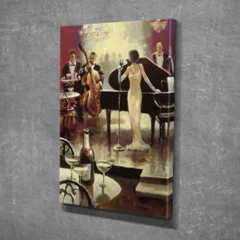Tablou decorativ, DC191, Canvas, Lemn, Multicolor imagine