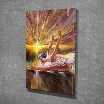Tablou decorativ, DC202, Canvas, Lemn, Multicolor imagine