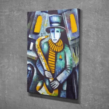 Tablou decorativ, DC204, Canvas, Lemn, Multicolor imagine