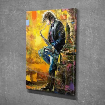 Tablou decorativ, DC205, Canvas, Lemn, Multicolor imagine
