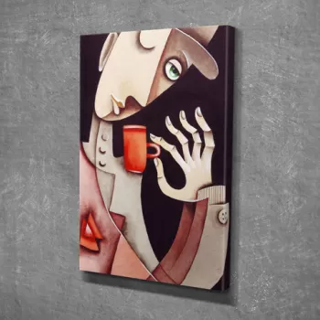 Tablou decorativ, DC206, Canvas, Lemn, Multicolor imagine